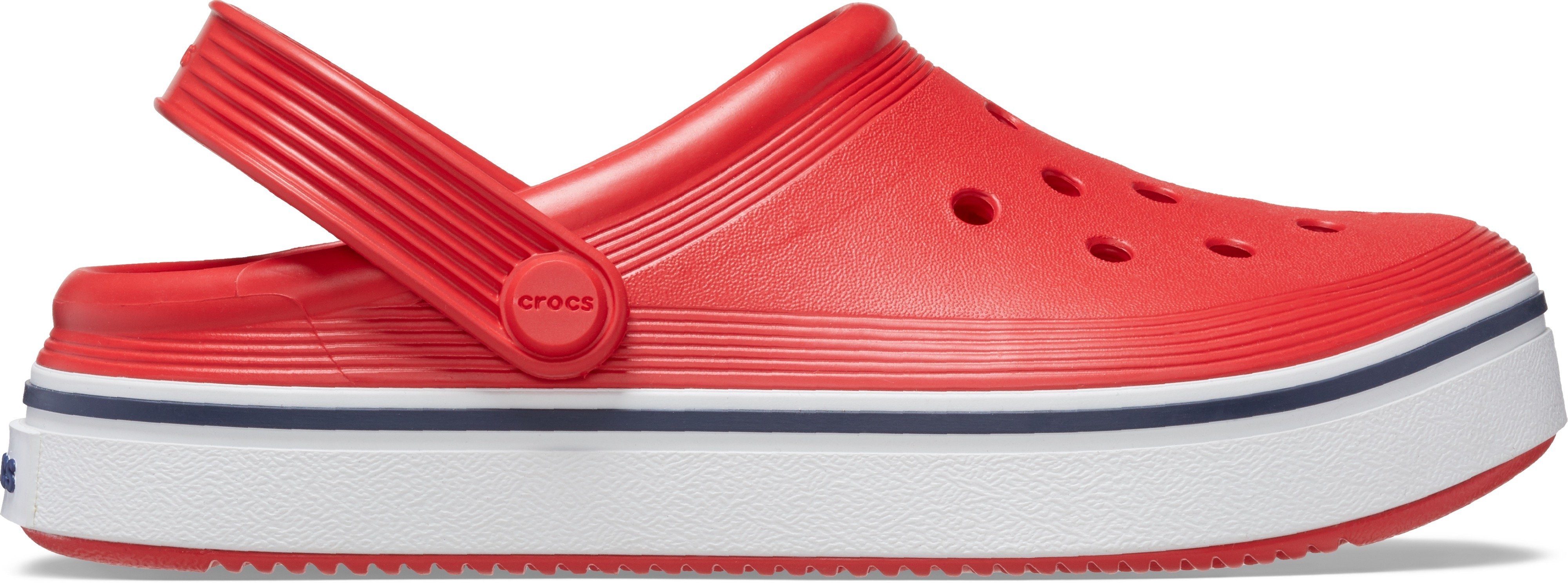 Clog geschütztem Zehenbereich Clean rot Crocs mit T Crocband Hausschuh