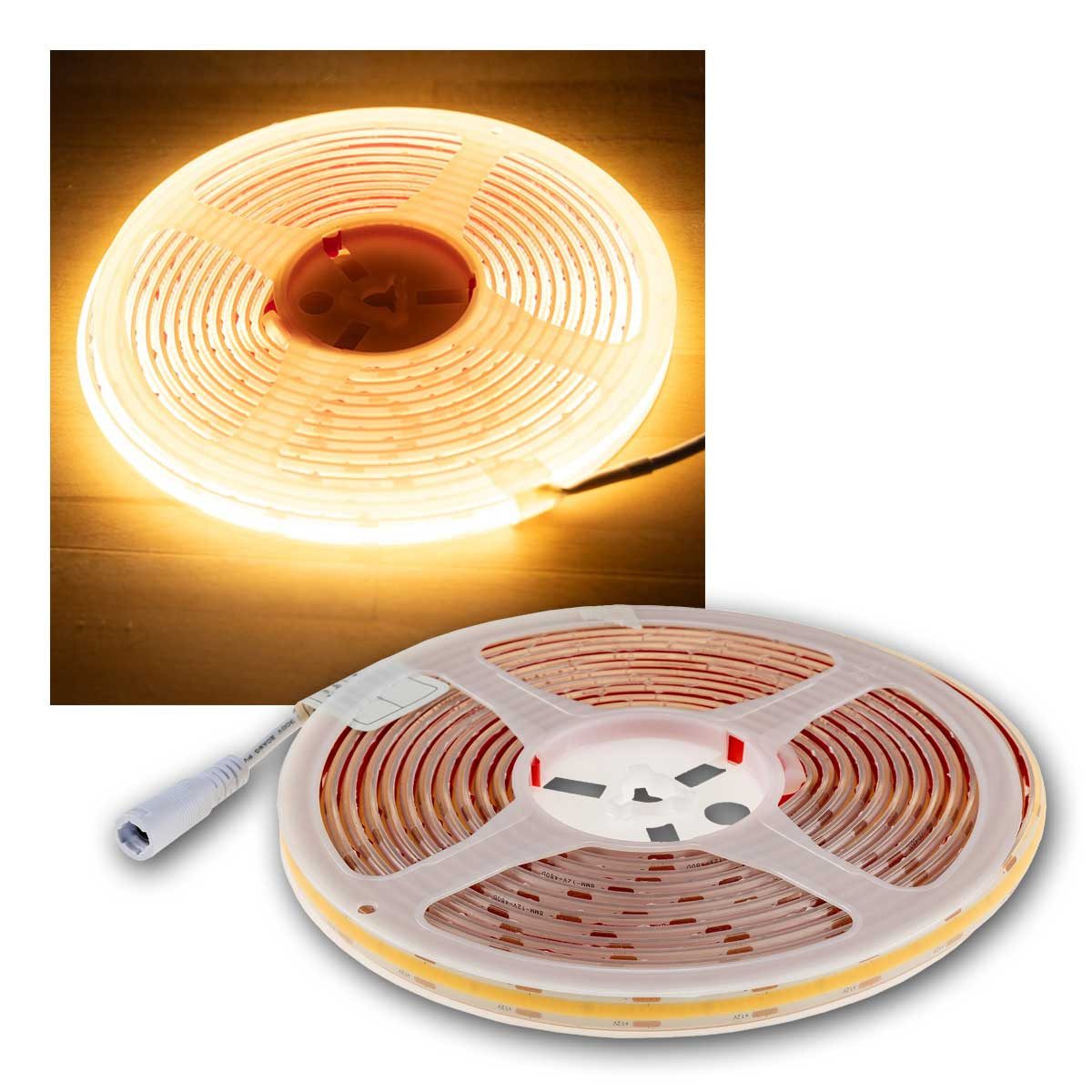 ChiliTec LED-Streifen LED-Stripe "CLS-COB V2" 5m, warmweiß, IP65
