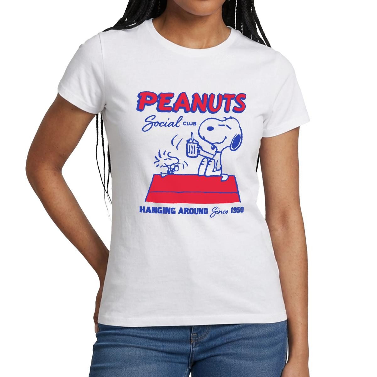 T-Shirt Peanuts Snoopy Woodstock Social Club Since 1950 Frauen T-Shirt