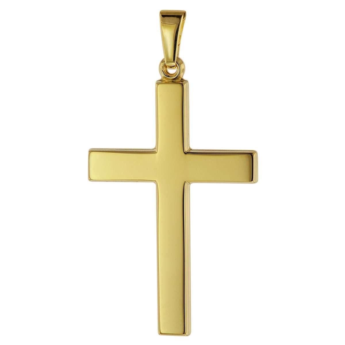 trendor Kreuzanhänger 75541, Kreuz-Anhänger für Herren 28 mm Gold 333 / 8K