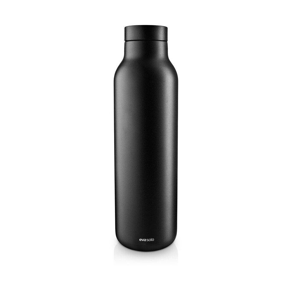 Eva Solo Thermoflasche Thermoflasche 0,7 l Urban To Go Black, Thermoflasche, Ø8cm, 90 % recycelter Edelstahl, schwarz