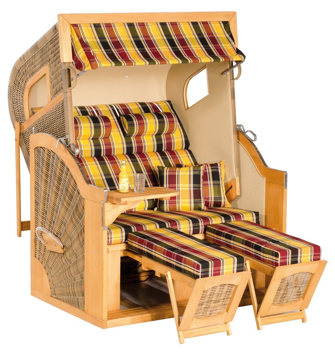 SonnenPartner Strandkorb Sunny Smart Strandkorb 405 Z Comfort XL Pinie antik-braun Stoff 1216, BxTxH: 135x90x165 cm