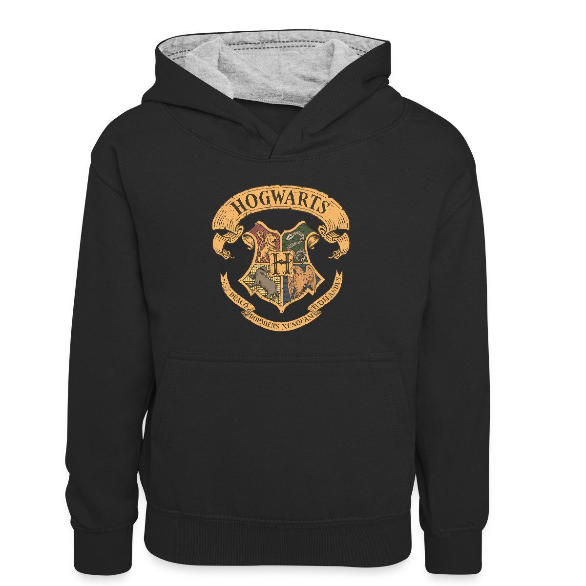 Hoodie Harry Potter Hogwarts Wappen Kinder Kontrast-Hoodie