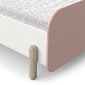 möbelando Kinderbett Jade, in matt rosa/matt weiss. Abmessungen (BxHxT) 102x79x205 cm