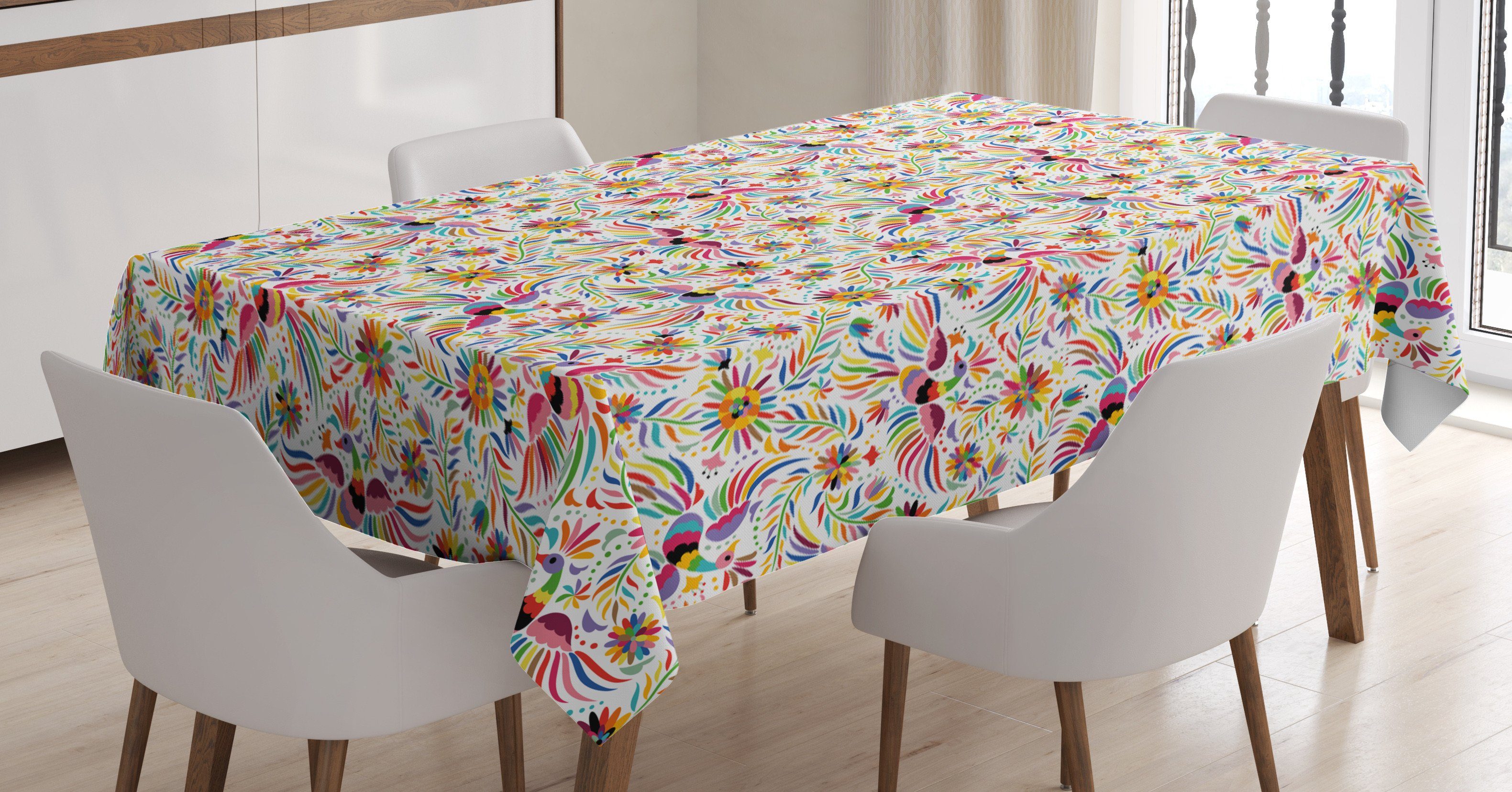 Abakuhaus Tischdecke Farbfest Waschbar Für den Außen Bereich geeignet Klare Farben, Mexikaner Bunte Natur Ethnische | Tischdecken