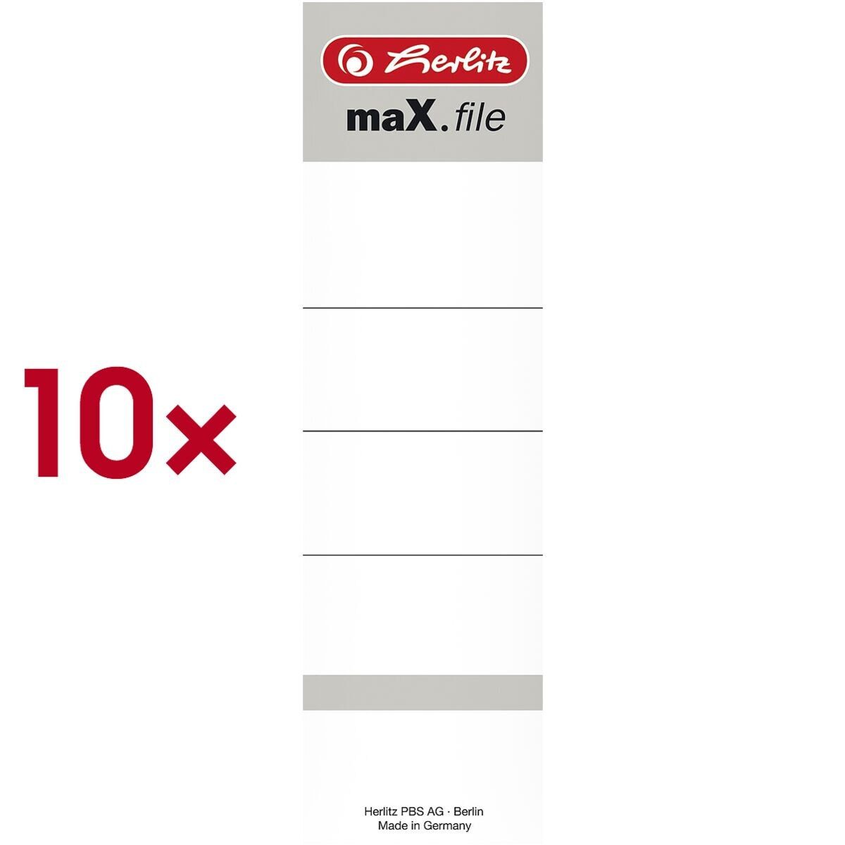 Herlitz Etiketten, 10 Ordner-Etiketten 54 x 190 mm