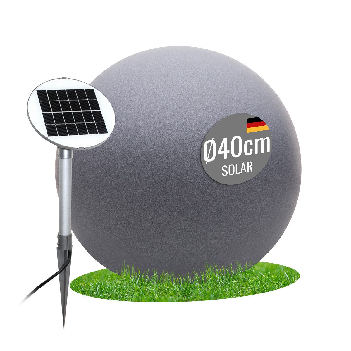 8 seasons design LED Kugelleuchte Shining Globe, Kugellampe für außen (Garten, Terrasse, Balkon), LED fest integriert, warmweißes Licht, Solarpanel, Dämmerungssensor, Solarlampe - robust & langlebig