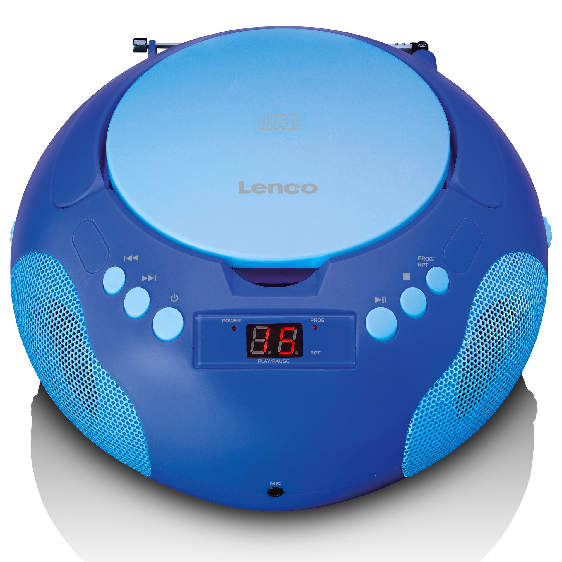 Lenco SCD-620BU - Kinder CD-Radiorecorder CD-Player Radio Blau Mikrofon