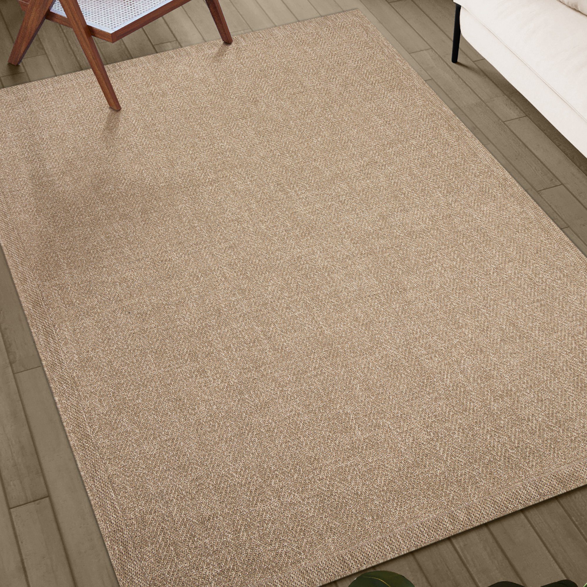 Teppich Kansas - robuster Outdoor Teppich im natürlichen Jute-Look, the carpet, Rechteck, Garten, Terrasse, Balkon