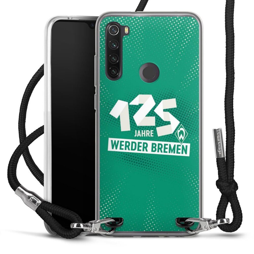 DeinDesign Handyhülle 125 Jahre Werder Bremen Offizielles Lizenzprodukt, Xiaomi Redmi Note 8T Handykette Hülle mit Band Case zum Umhängen
