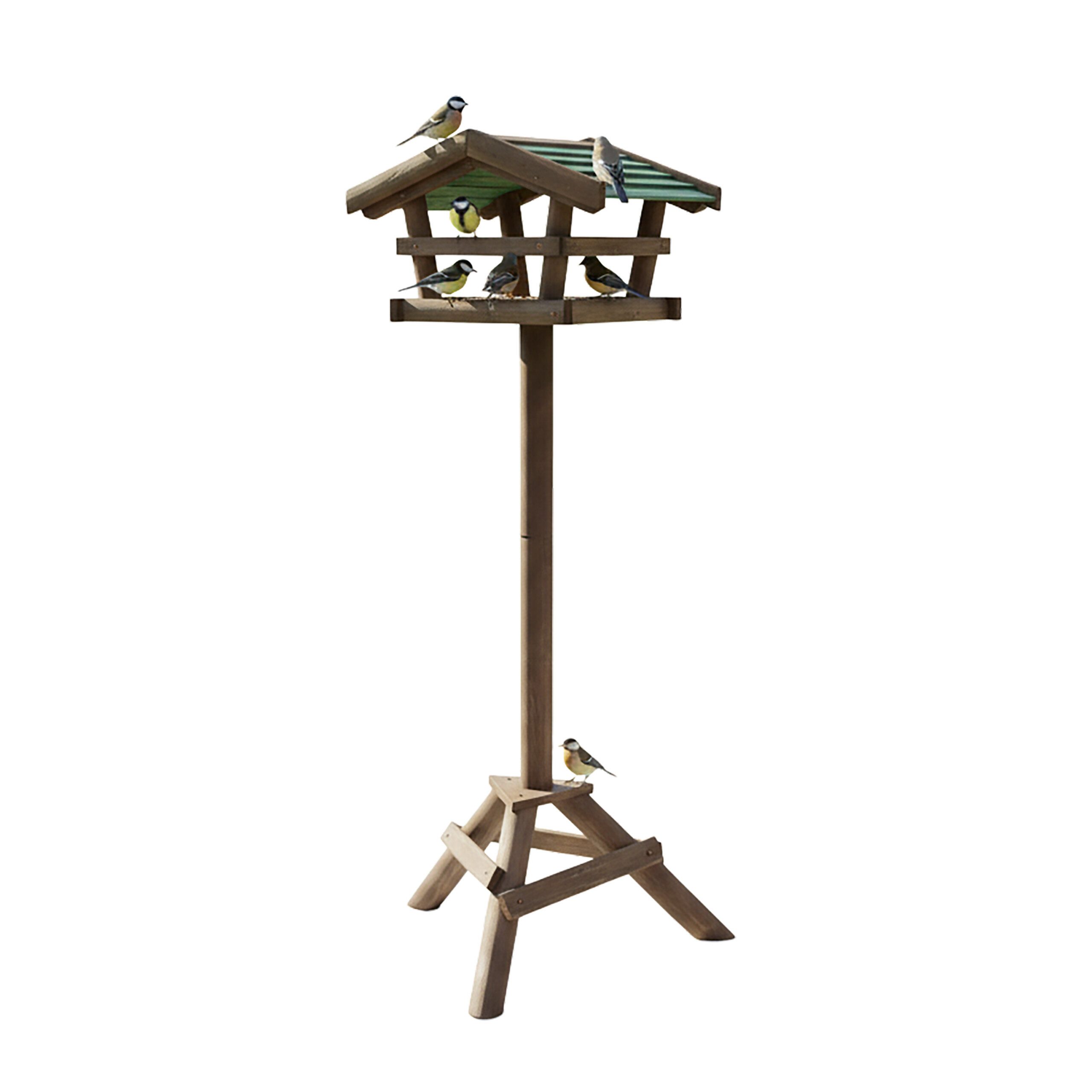 relaxdays Vogelhaus Vogelfutterhaus mit Ständer, B