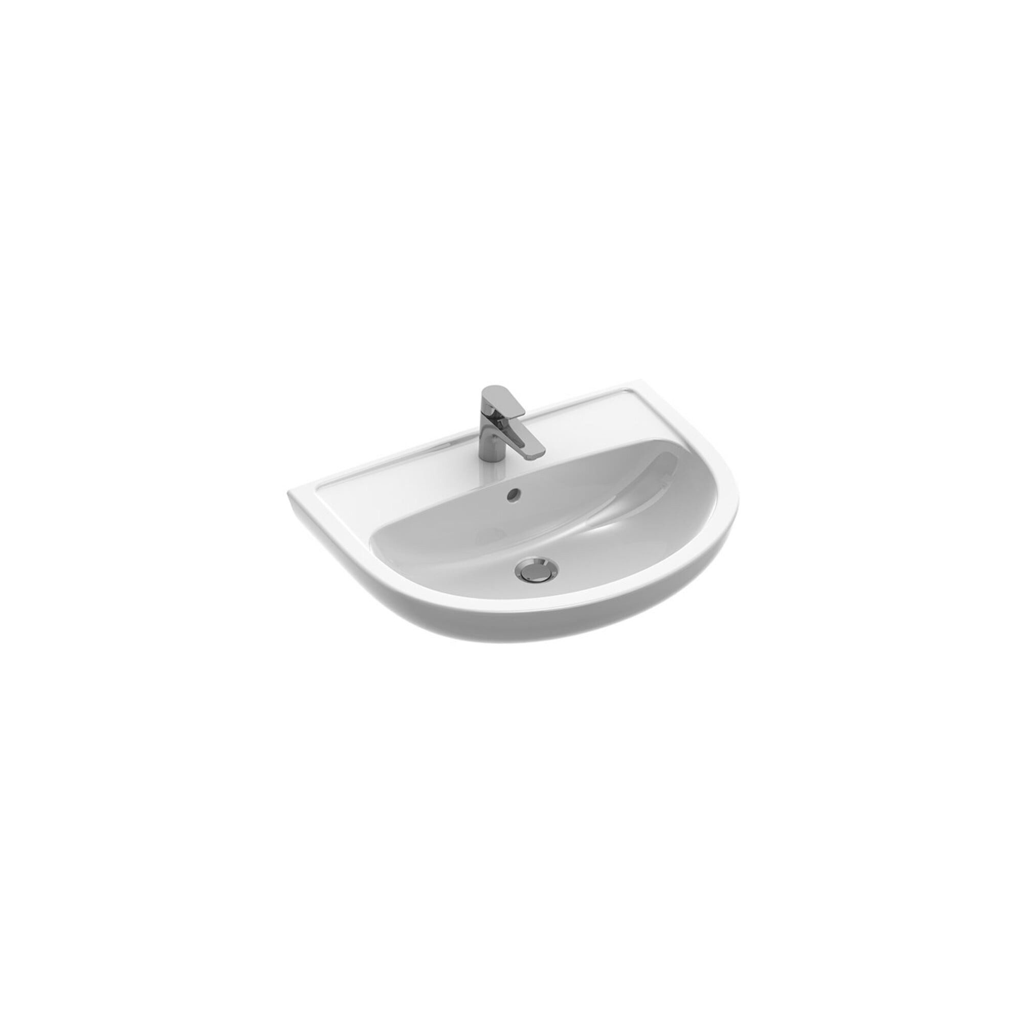 Villeroy & Boch Waschtisch V&B Gustavsberg Waschtisch Saval 2.0 60x45,5cm, we, mit Hahnloch und Ü