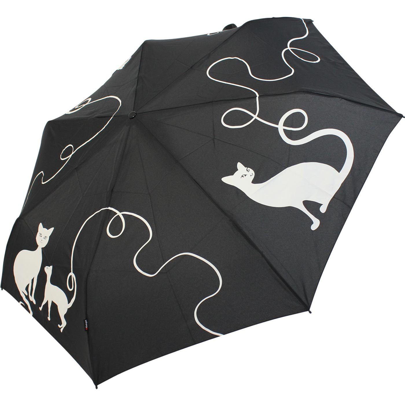 Knirps® Taschenregenschirm Slim Duomatic mit Auf-Zu-Automatik - kitty, immer mit dabei, passt in jede Tasche – Bild 3 von 5