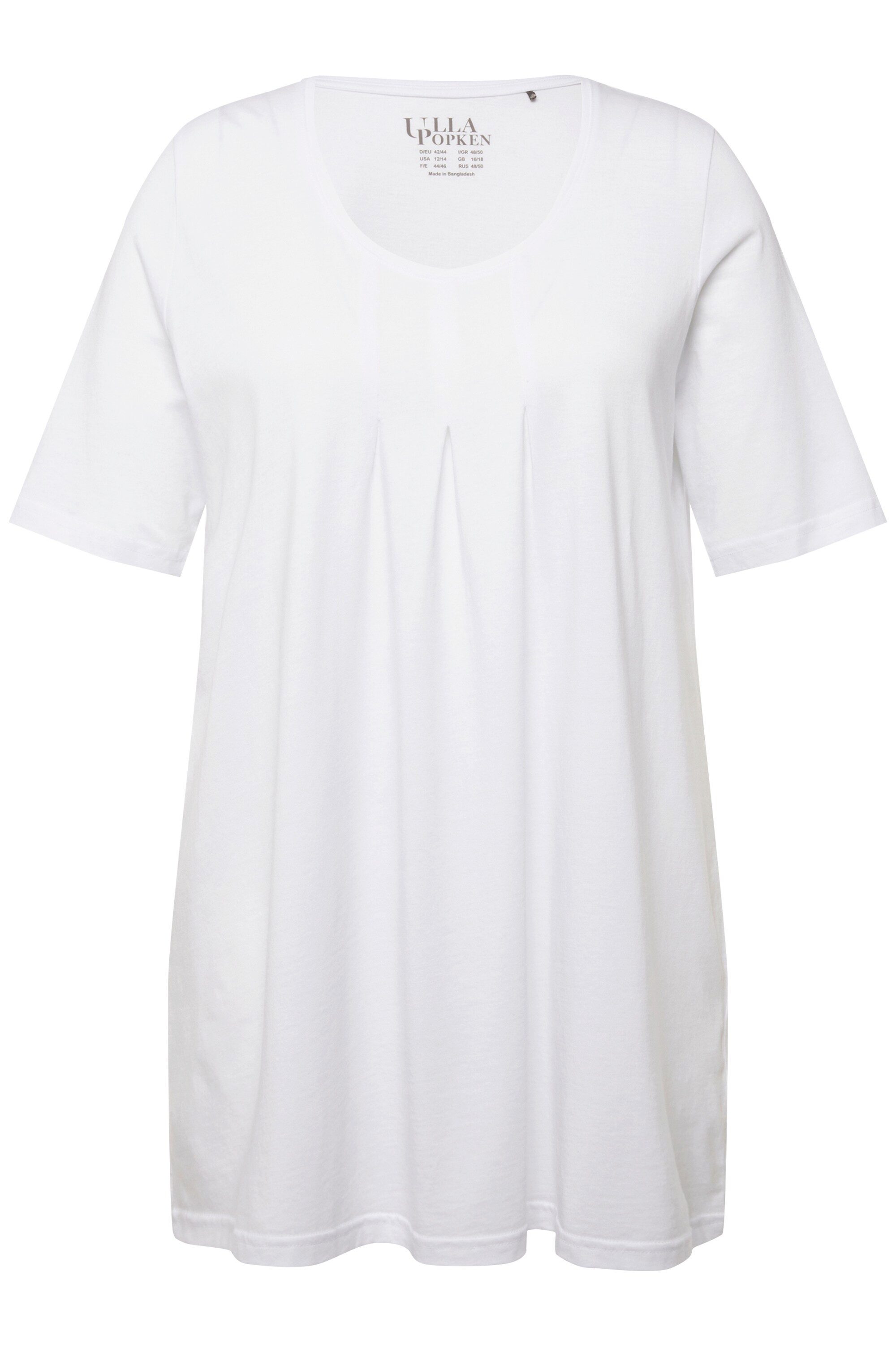 Ulla Popken T-Shirt T-Shirt Zierfalten A-Linie Rundhals Halbarm Modal günstig online kaufen