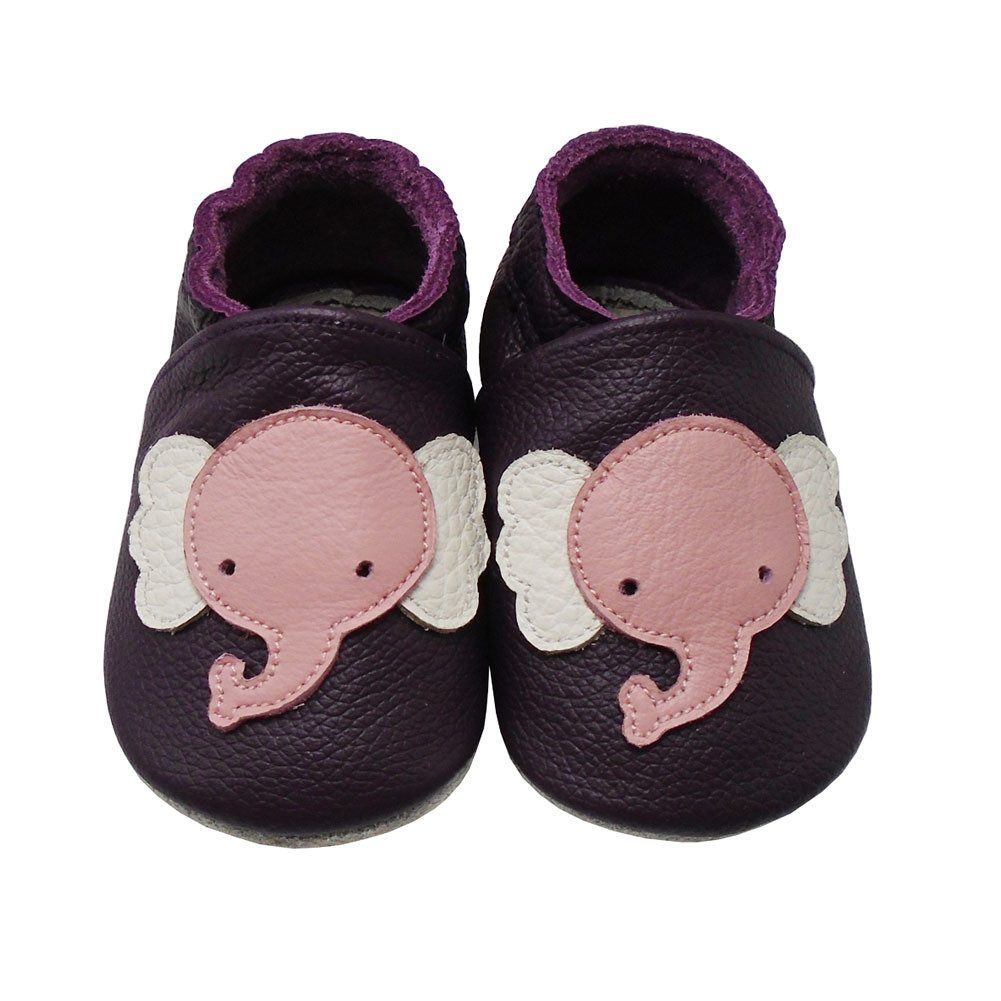 Yalion Weiche Babyschuhe aus Leder Lauflern Anti-Rutsch Krabbelschuh Baby Schuh aus echtem Leder,Barfußgefühl & rutschfester Sohle