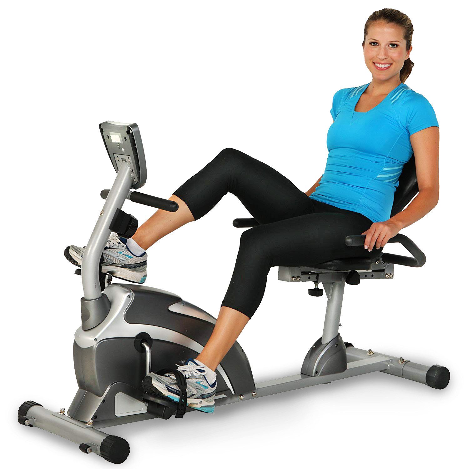 Heimtrainer mit Magnetbremse & 8 Widerstandsstufen, Pulsmessung & 136 kg