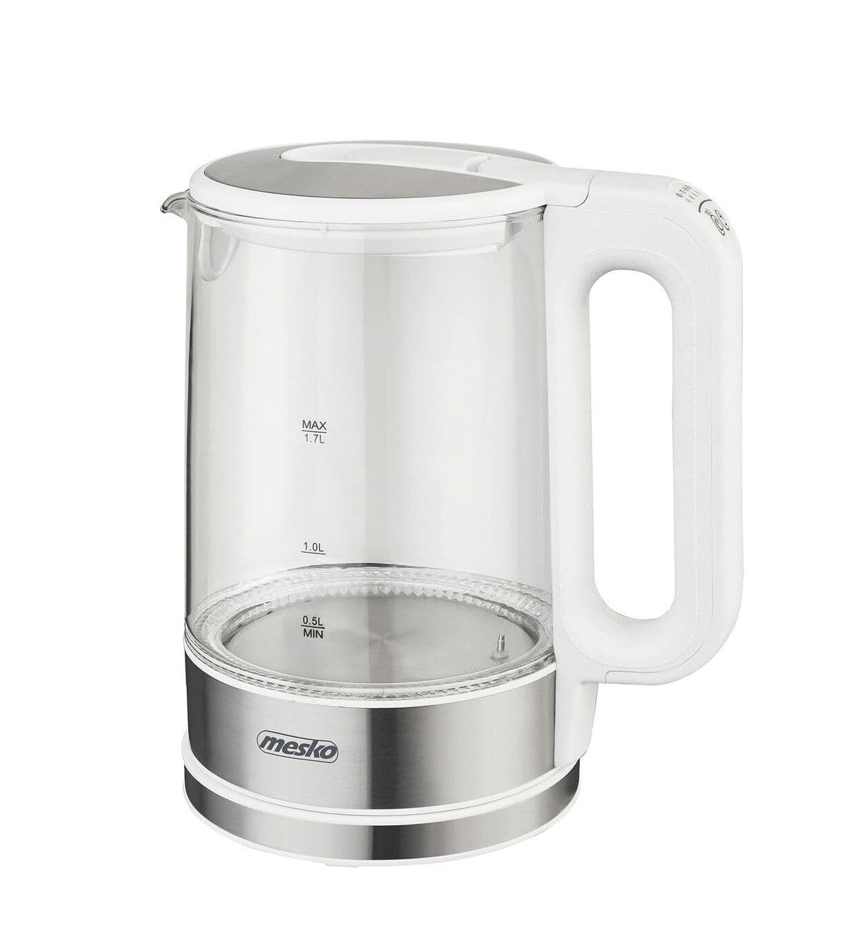 Mesko Wasserkocher MS 1301 1,7 L - 2200 W, mit Temperaturregelung & Warmhaltefunktion, 1.7 l, 2200 W