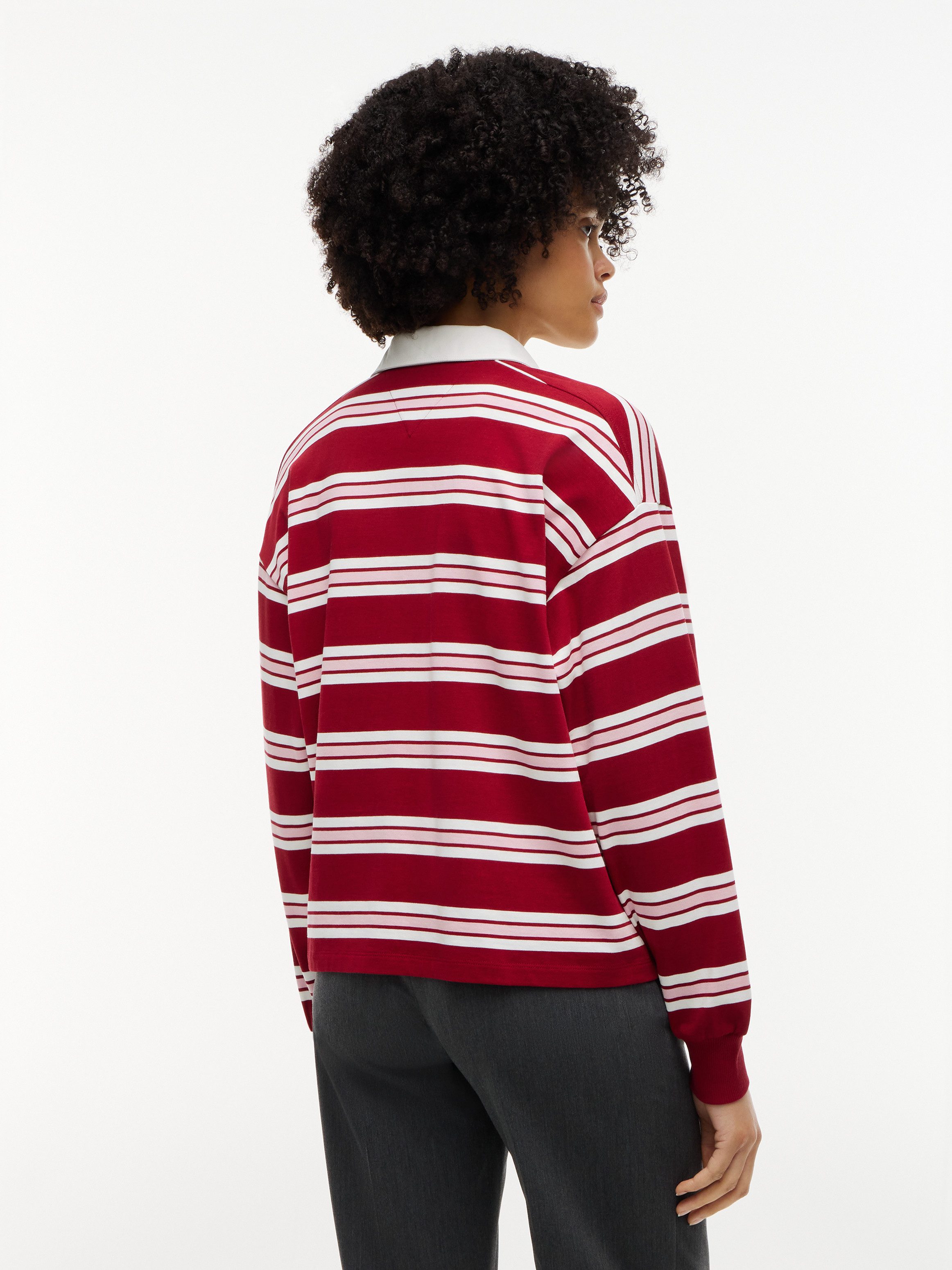 Tommy Hilfiger Sweatshirt RUGBY STP LS POLO SWEATSHIRT Baumwolle
