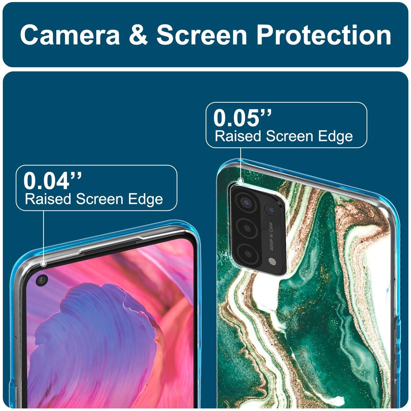 CoolGadget Handyhülle Marmor Slim Case für OPPO A54 5G / A74 5G 6,5 Zoll, Hülle Dünne Silikon Schutzhülle für OPPO A54 5G, OPPO A74 5G Hülle