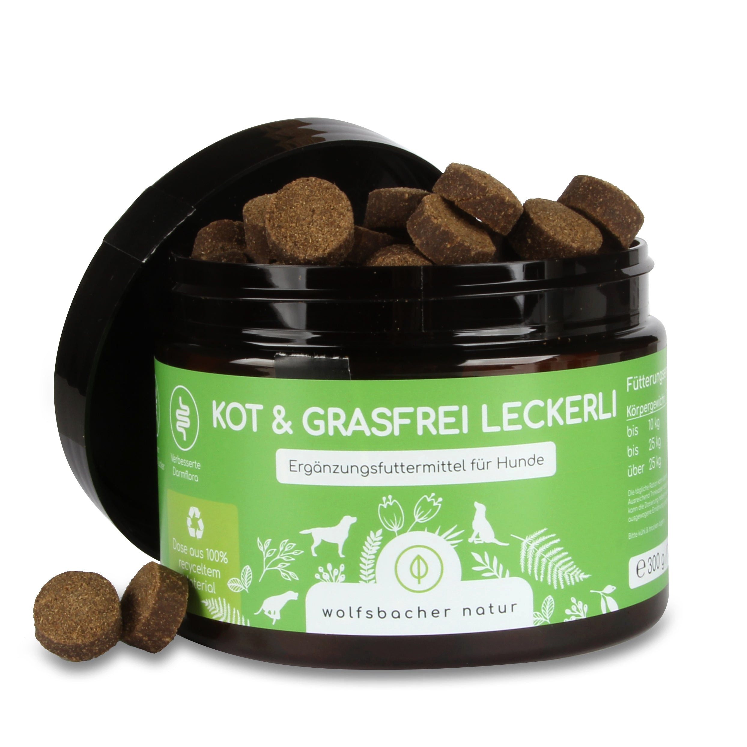 Wolfsbacher Natur Kot & Grasfrei Leckerli - Snack mit Funktion für Hunde, für: Hund