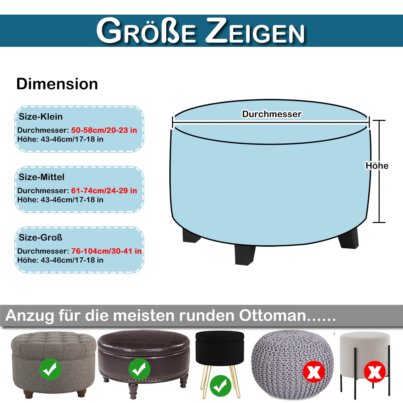 BTTO Stuhlhusse Hockerbezug Sofahusse Stretch Bezug Schonbezug Hocker Sofah günstig online kaufen