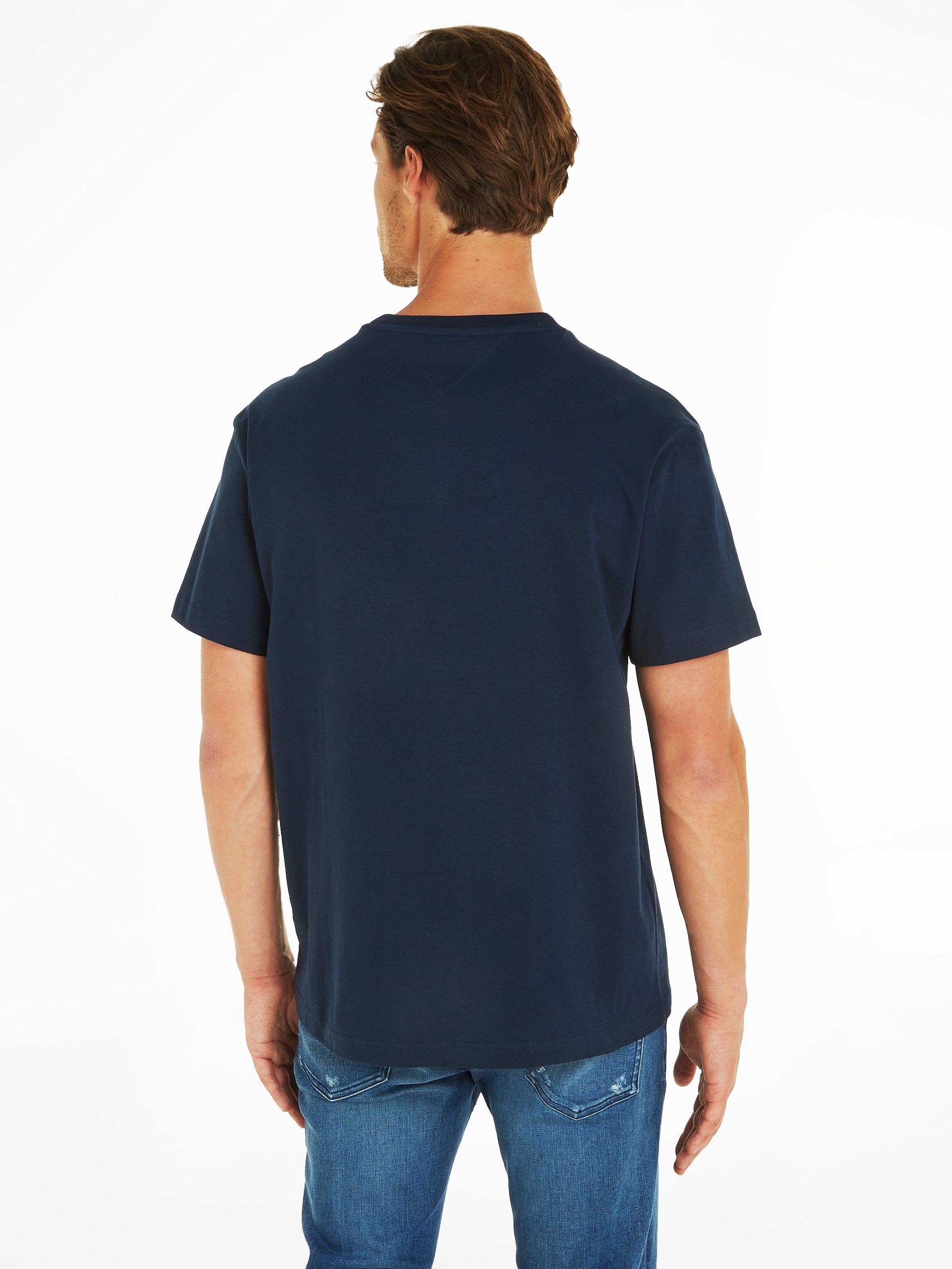 Tommy Jeans Logostickerei T-Shirt EXT TJM TEE Navy mit Dark REG Night SIGNATURE
