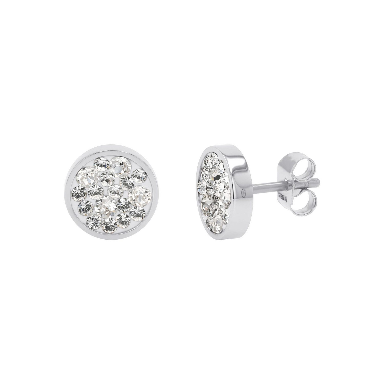 TOM TAILOR Paar Ohrstecker Schmuck Geschenk Edelstahl Kreis rund, mit Kristallsteine