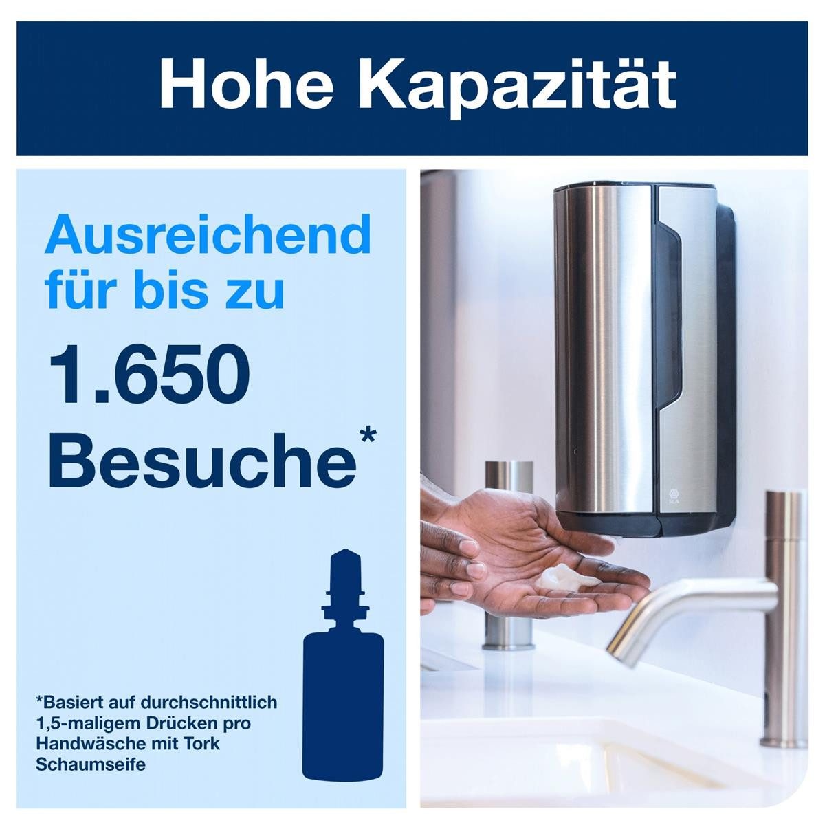 TORK Toilettenpapierhalter tork 460009 TORK Sensor-Seifenspender, für Schaumseife, Edelstahl