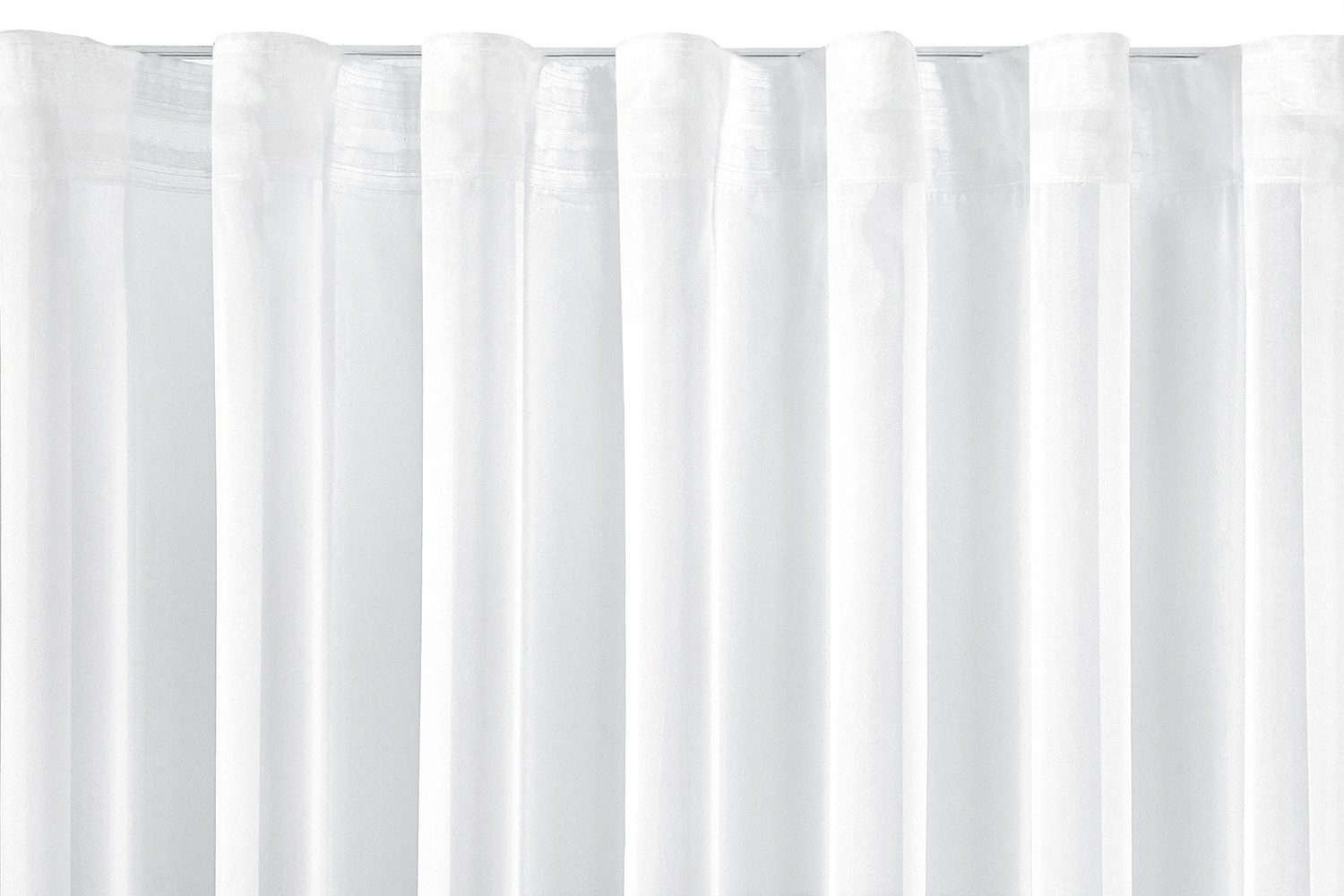 DecoHome24 Gardine Voile Weiß mit Wellen, Wellengardine, Wave-Gardine, halbtransparent, Store
