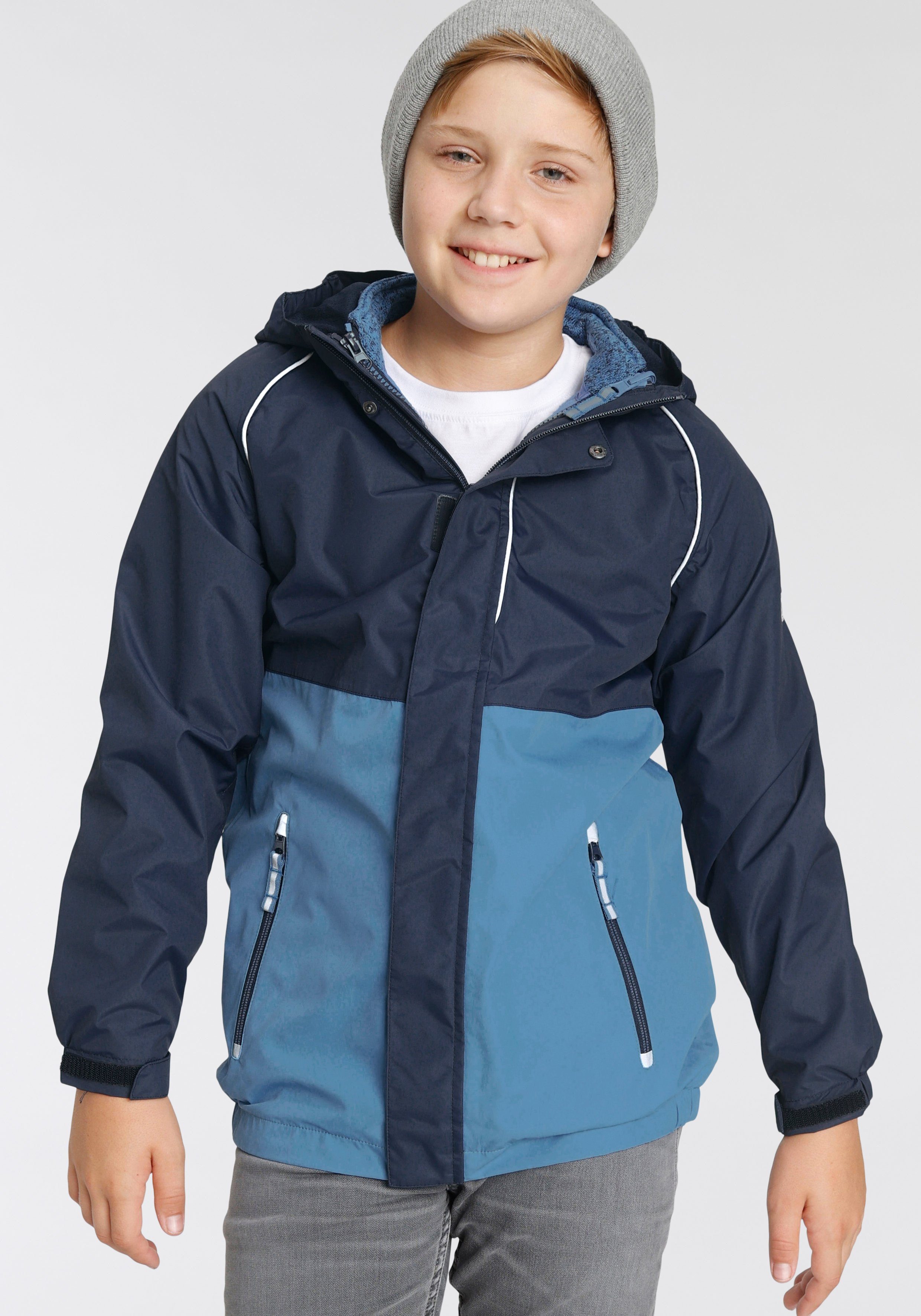 Scout 3-in-1-Funktionsjacke ALL WEATHER (2-St) Strickfleecejacke mit Funktionsjacke marine-blau