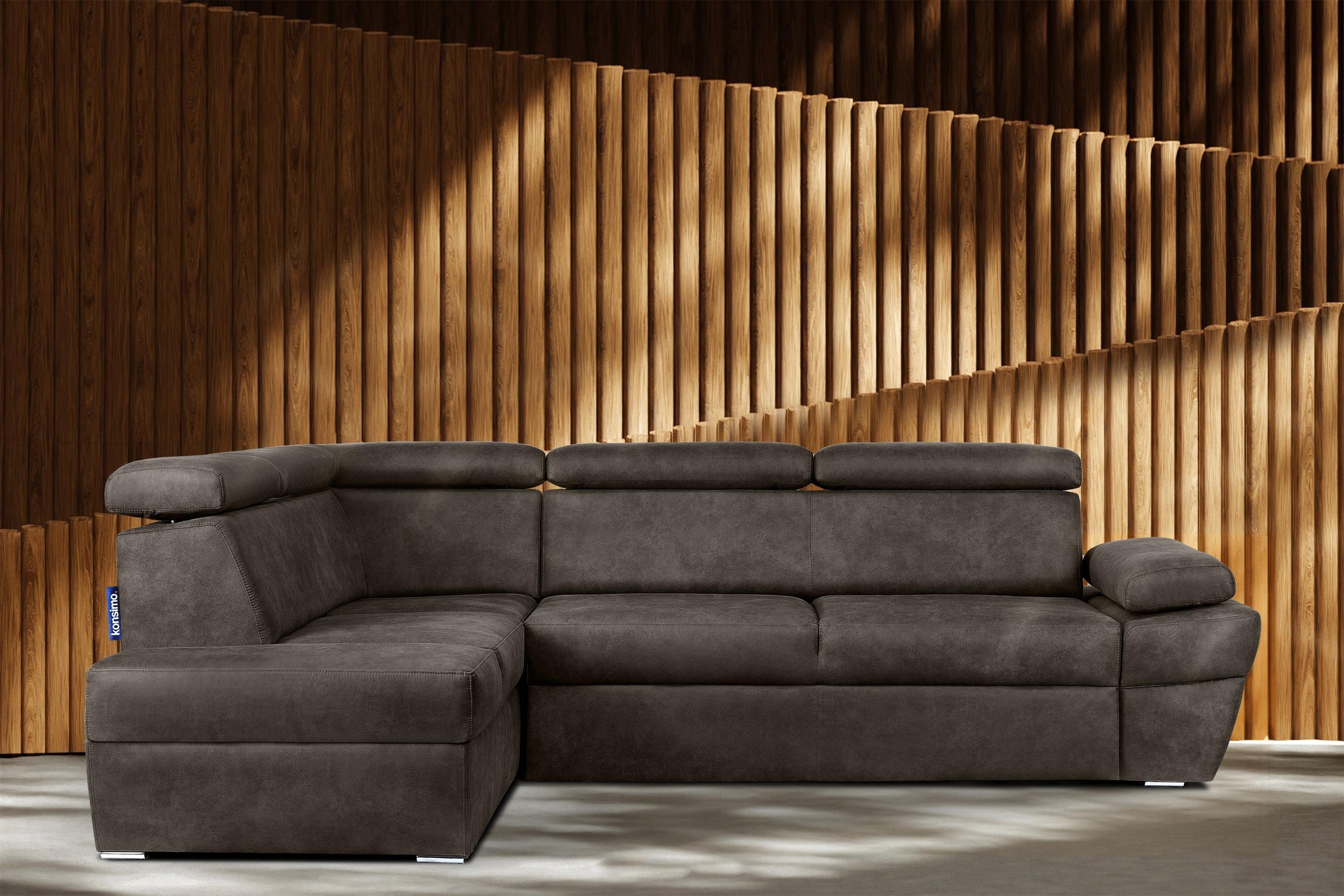 KONSIMO® Ecksofa RATLO Ecksofa, mit Bettfunktion und Bettkasten,verstellbar günstig online kaufen