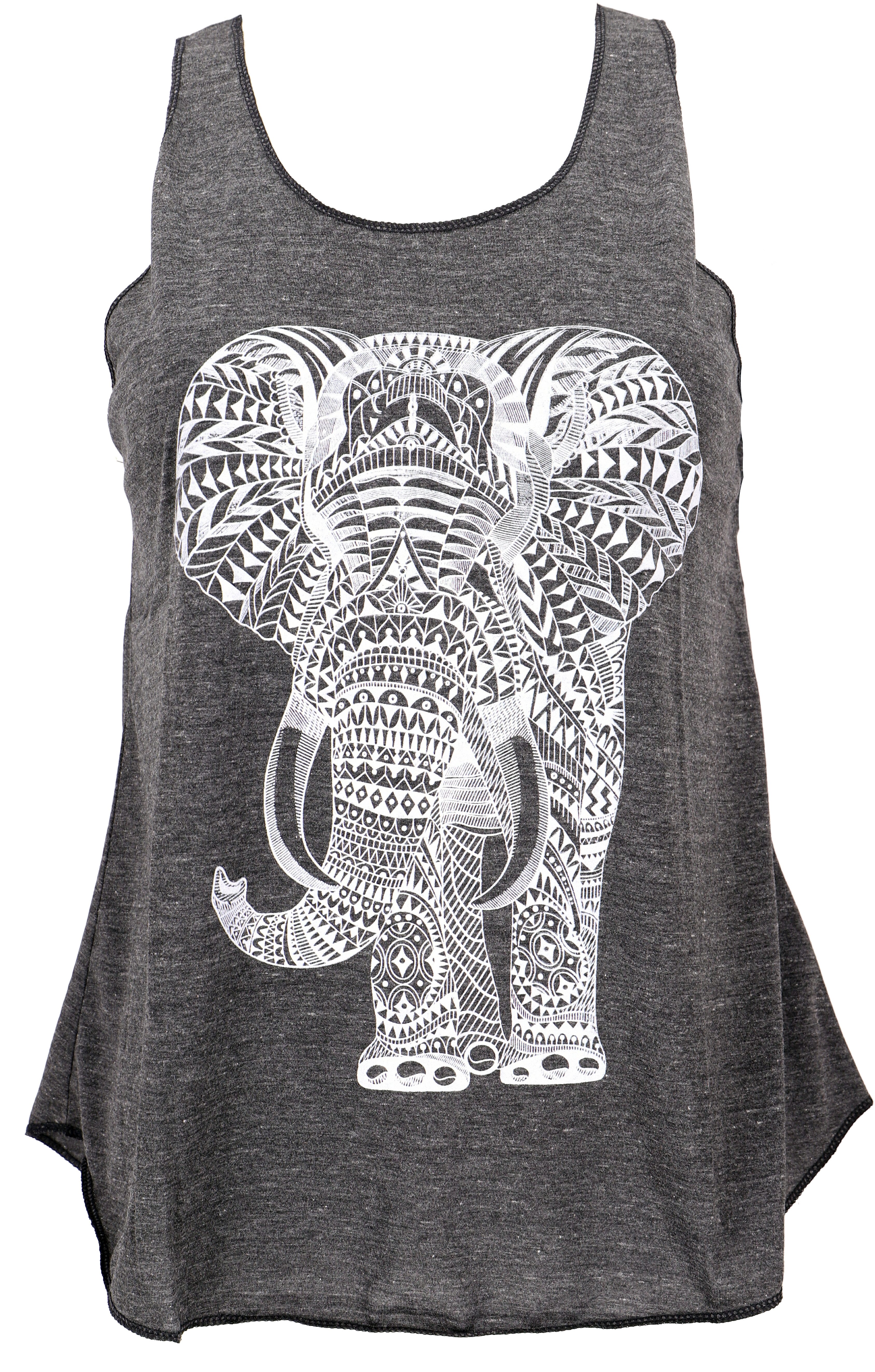 Guru-Shop T-Shirt Tanktop mit Elefant Retrodruck, günstig online kaufen