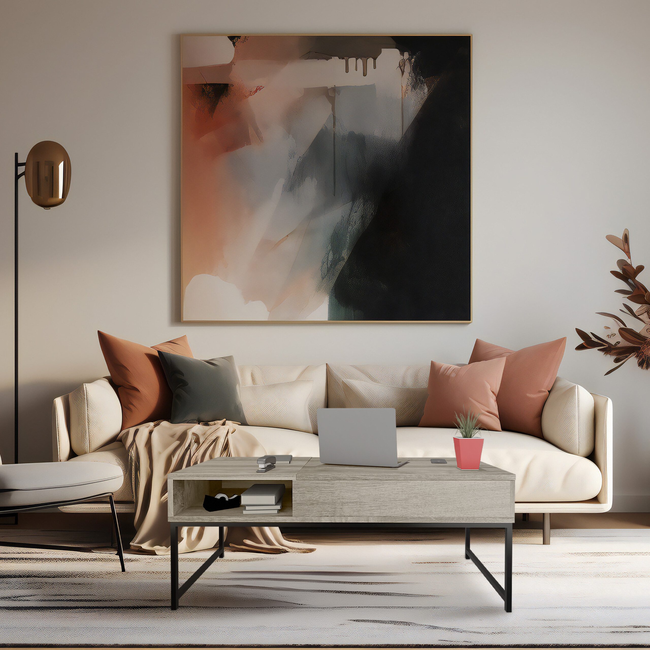 relaxdays Couchtisch Aufklappbarer Couchtisch, C günstig online kaufen