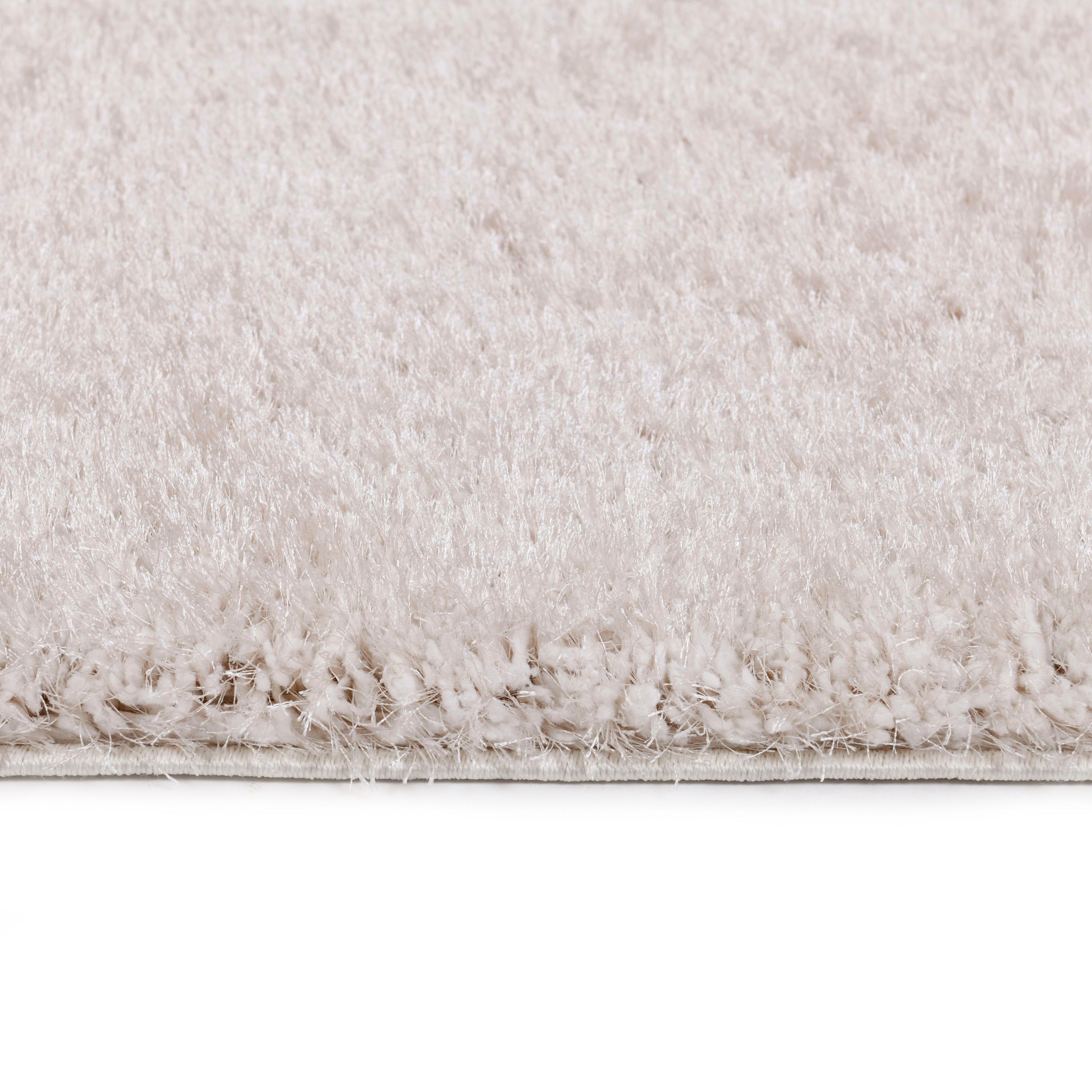 Hochflor-Teppich Malin, Home affaire, rechteckig, Höhe: Uni-Farben, creme in besonders einfarbig, weich mm, Shaggy 43 glänzend, leicht