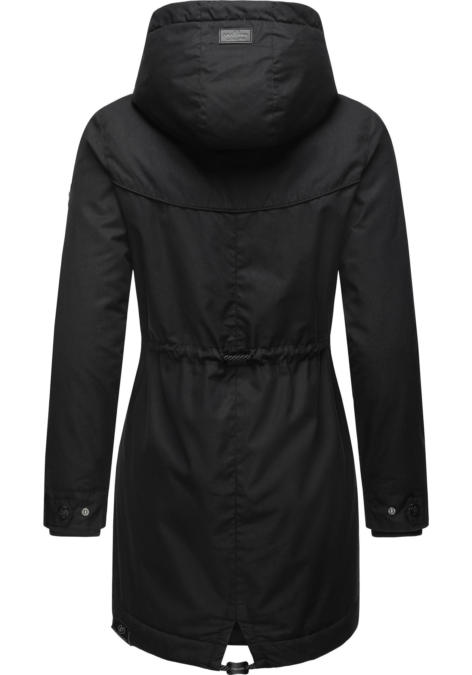 dark Winterjacke mit Ragwear Damen YM-Canny Kapuze Parka stylischer Kurzmantel