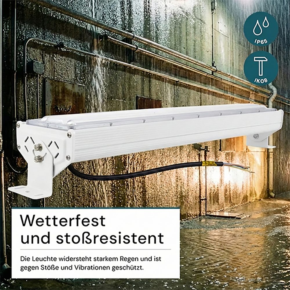 LUXULA LED Flutlichtstrahler Linear Hallenleuchte, LED fest integriert, 5000K Neutralweiß, HighBay 50W 6000lm LUMILEDS Hallenstrahler IP65