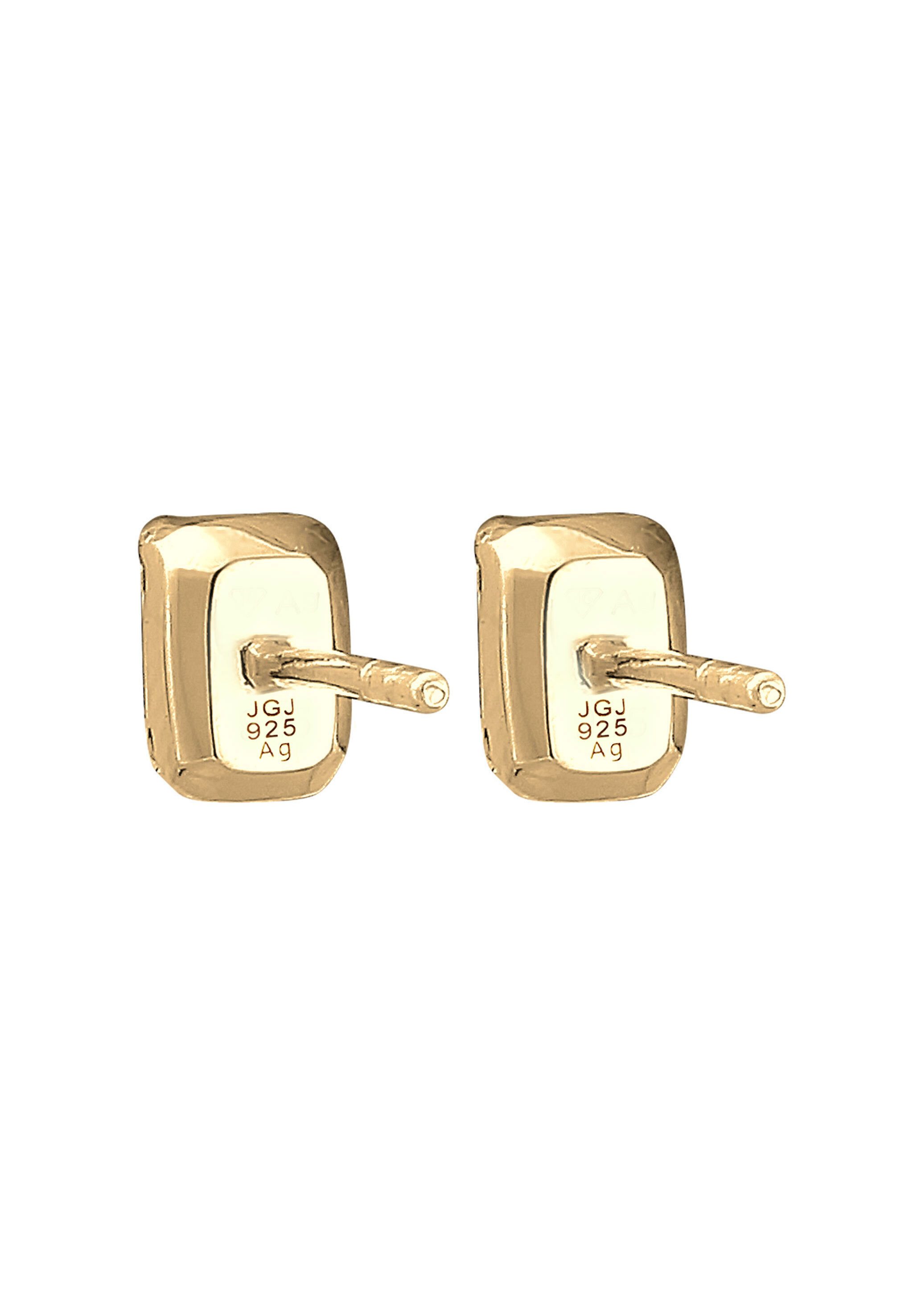 Elli Paar Ohrstecker Rechteck Kristalle Geo Style 925er Silber