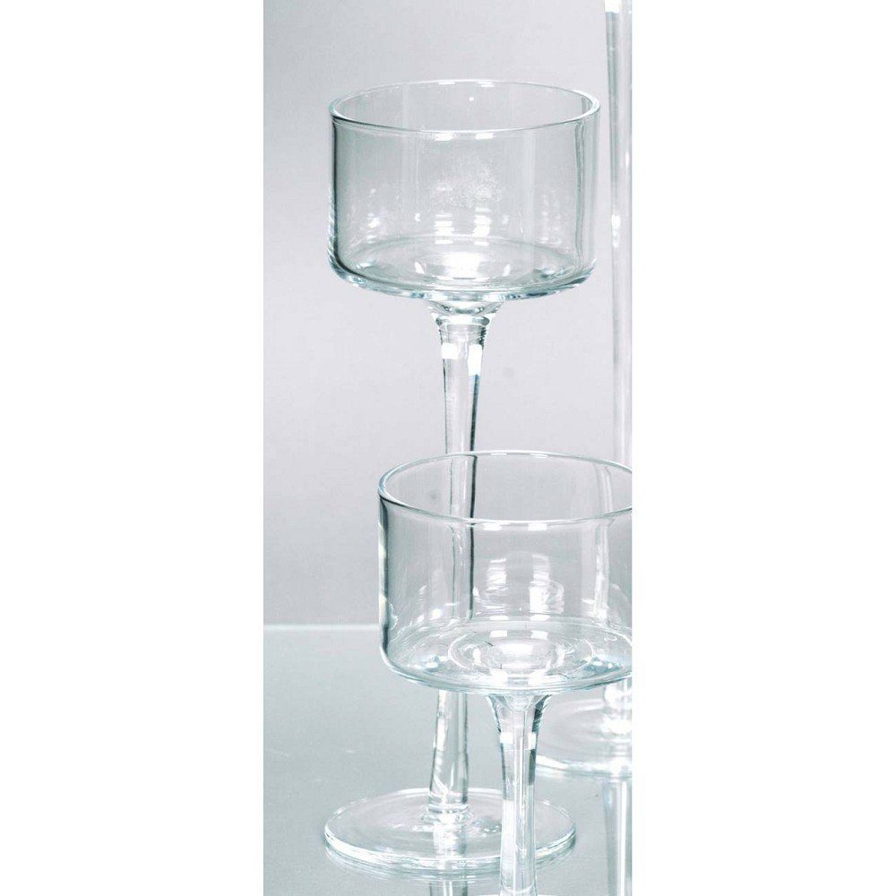 Rudolph Keramik Teelichthalter, Transparent H:25cm D:9cm Glas | Teelichthalter