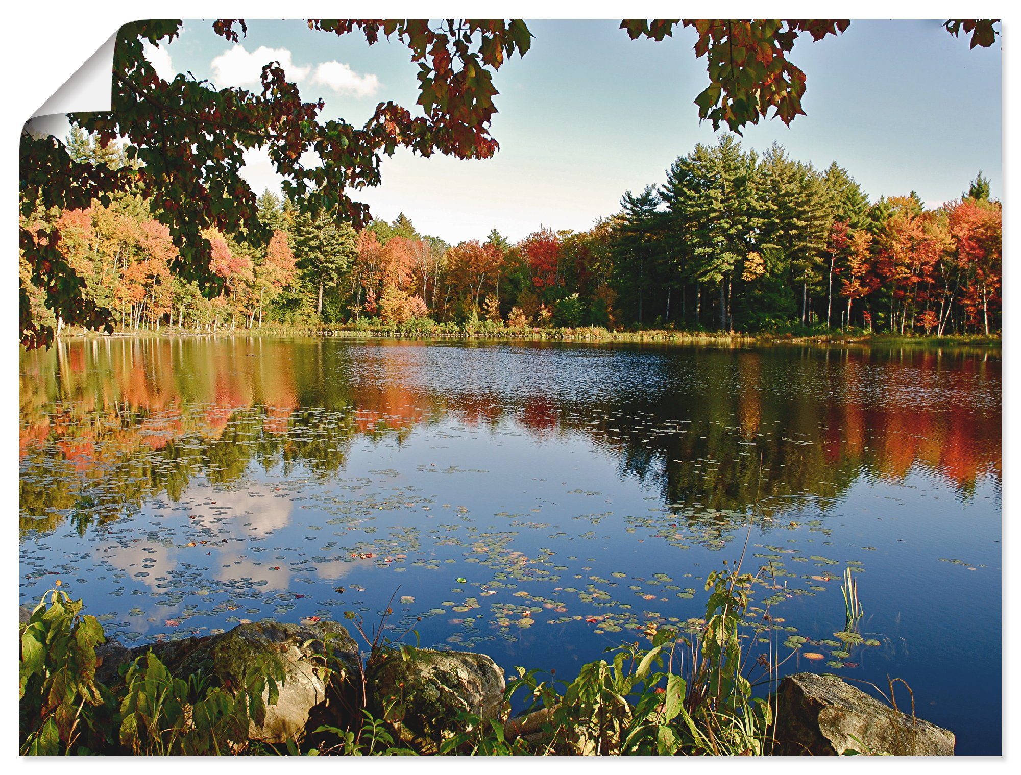 Artland Wandbild »Landschaft New England«, Vier Jahreszeiten (1 Stück), in vielen Größen & Produktarten - Alubild / Outdoorbild für den Außenbereich, Leinwandbild, Poster, Wandaufkleber / Wandtattoo auch für Badezimmer geeignet-Otto