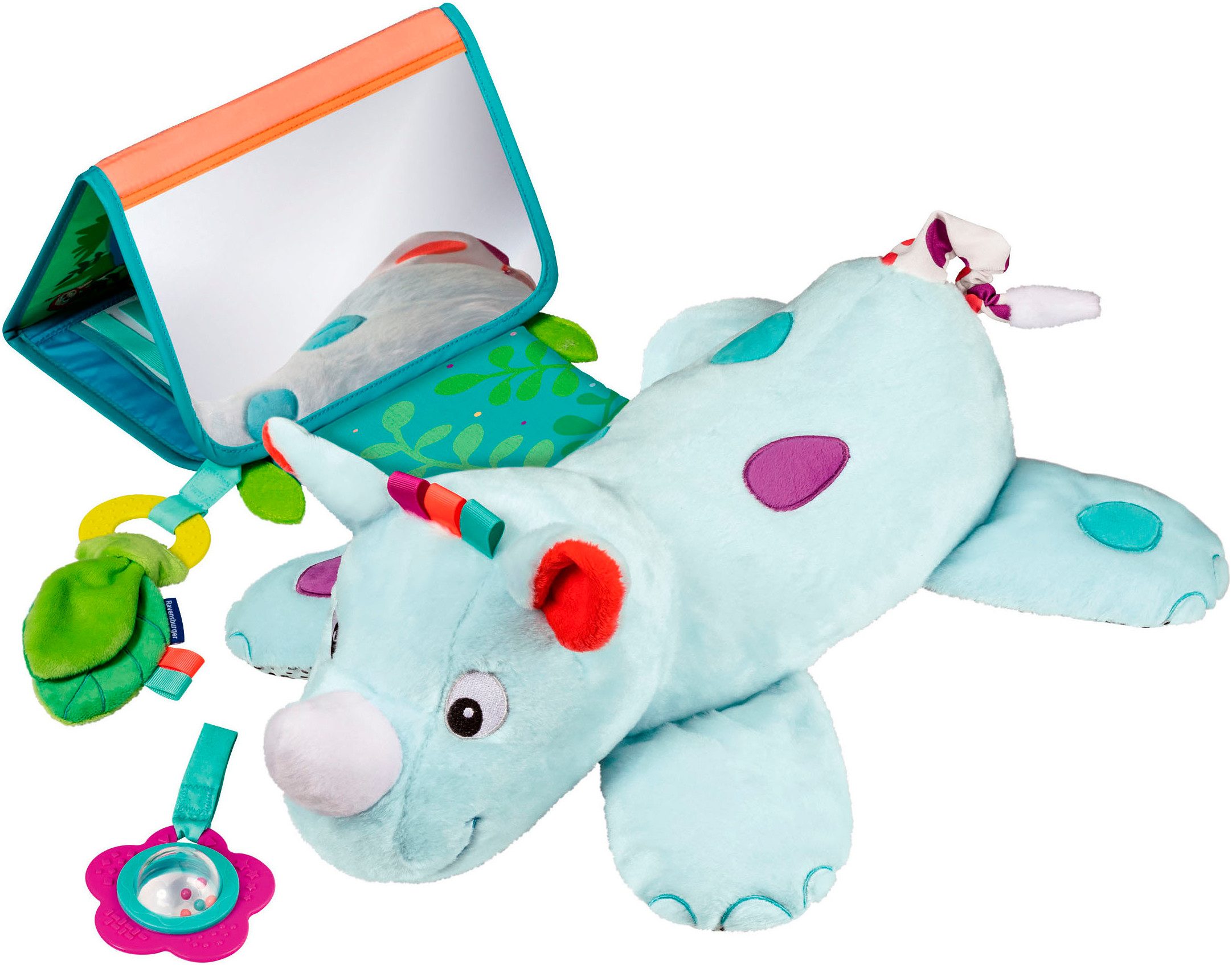 Ravensburger Greifspielzeug Play+ Nashorn Spielkissen (für die Bauchlage)