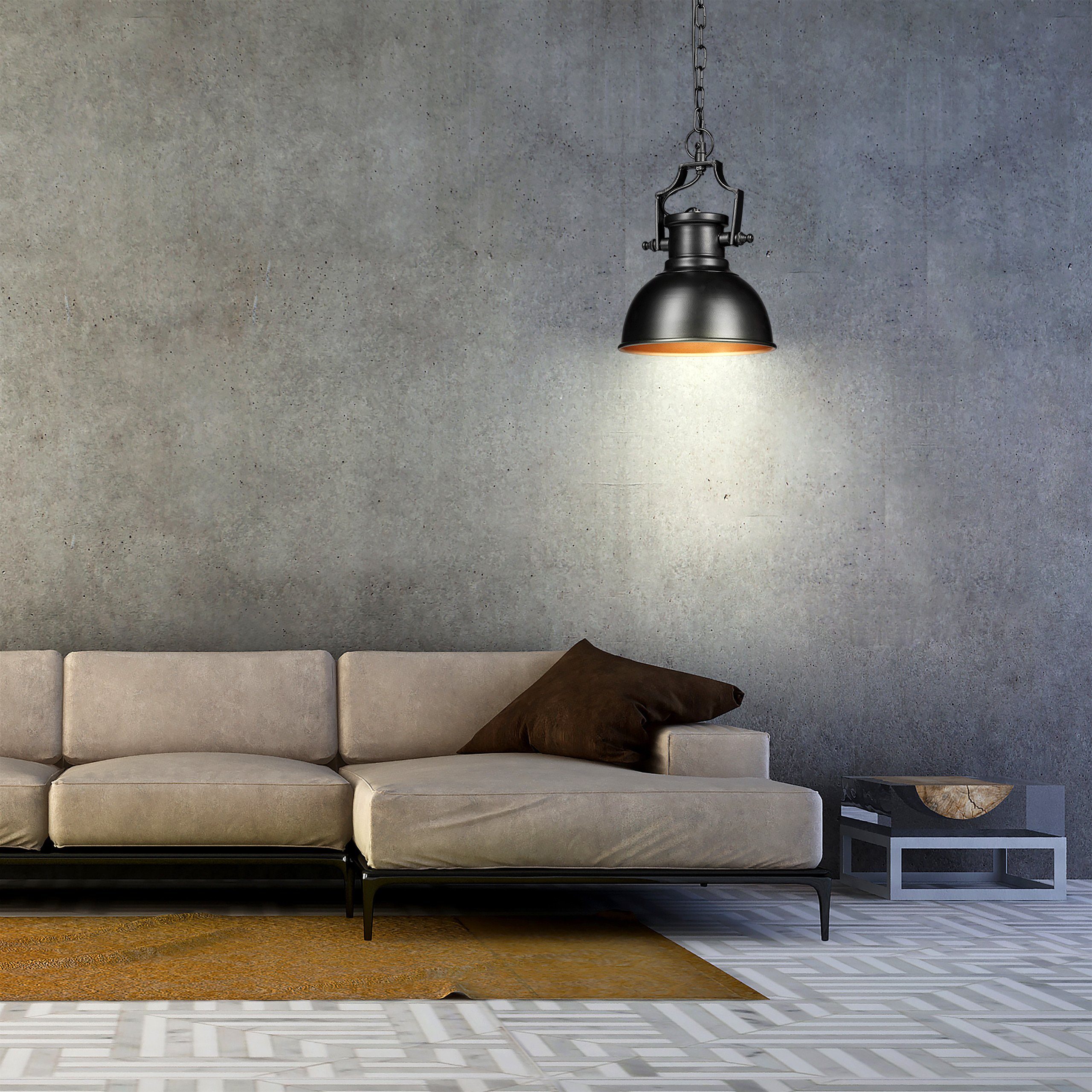 relaxdays Hängeleuchte Hängelampe Industrial Look klein, schwarz günstig online kaufen