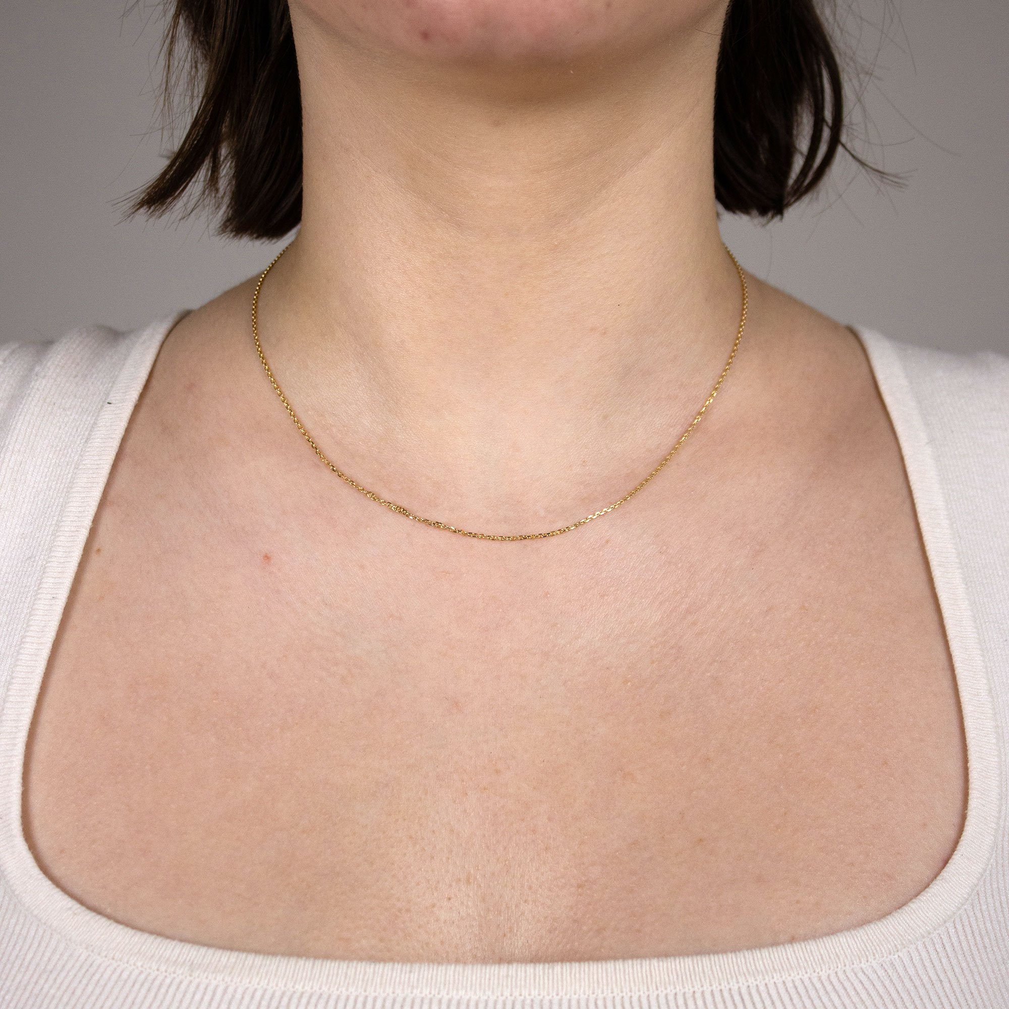 HOPLO Goldkette Ankerkette diamantiert Länge 40cm - Breite 1,2mm - 750-18 K günstig online kaufen