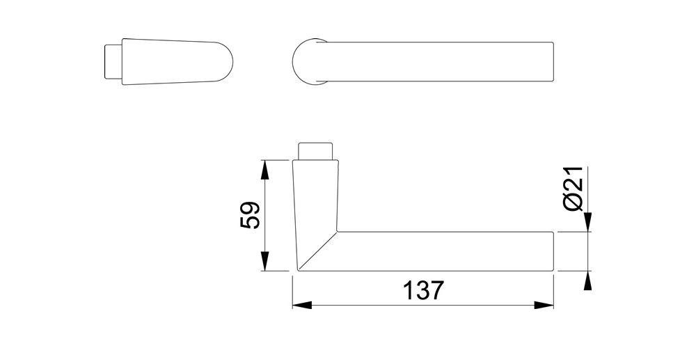 DIN links Vierkant Aluminium Türbeschlag rechts naturfarbig / mm HOPPE F1 8 Türdrückerlochteil / Amsterdam 1400