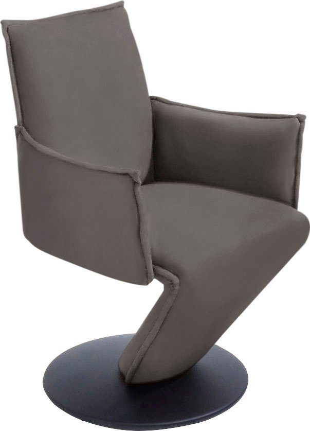 K+W Komfort & Wohnen Drive, Metall in schwarz Sitzschale, Drehstuhl Sessel federnder Drehteller Struktur mit