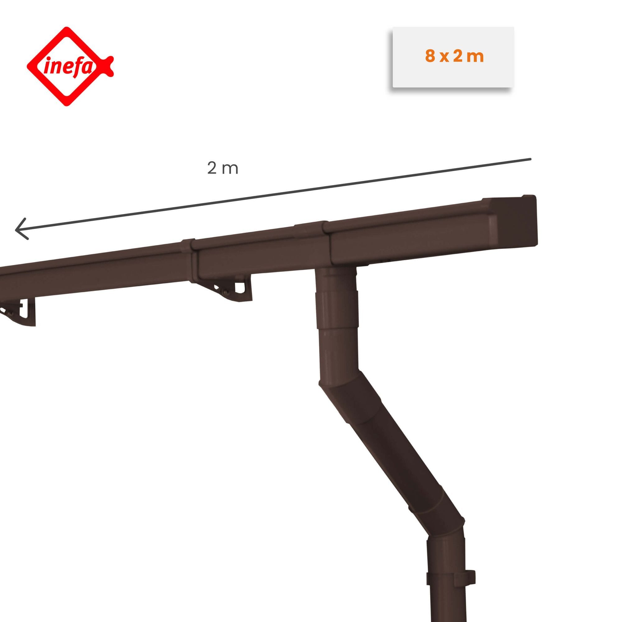 Thumbnail - INEFA Dachrinne NW 68 Dachrinnen-Set PVC halbrund für Gartenhaus & Pavillon,2m Set für 8-eckige Pavillons, 1-St., Regenr...