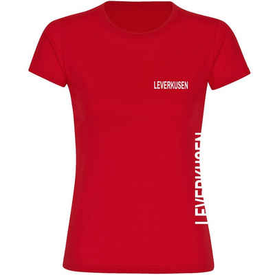 multifanshop T-Shirt Damen Leverkusen - Brust & Seite - Frauen