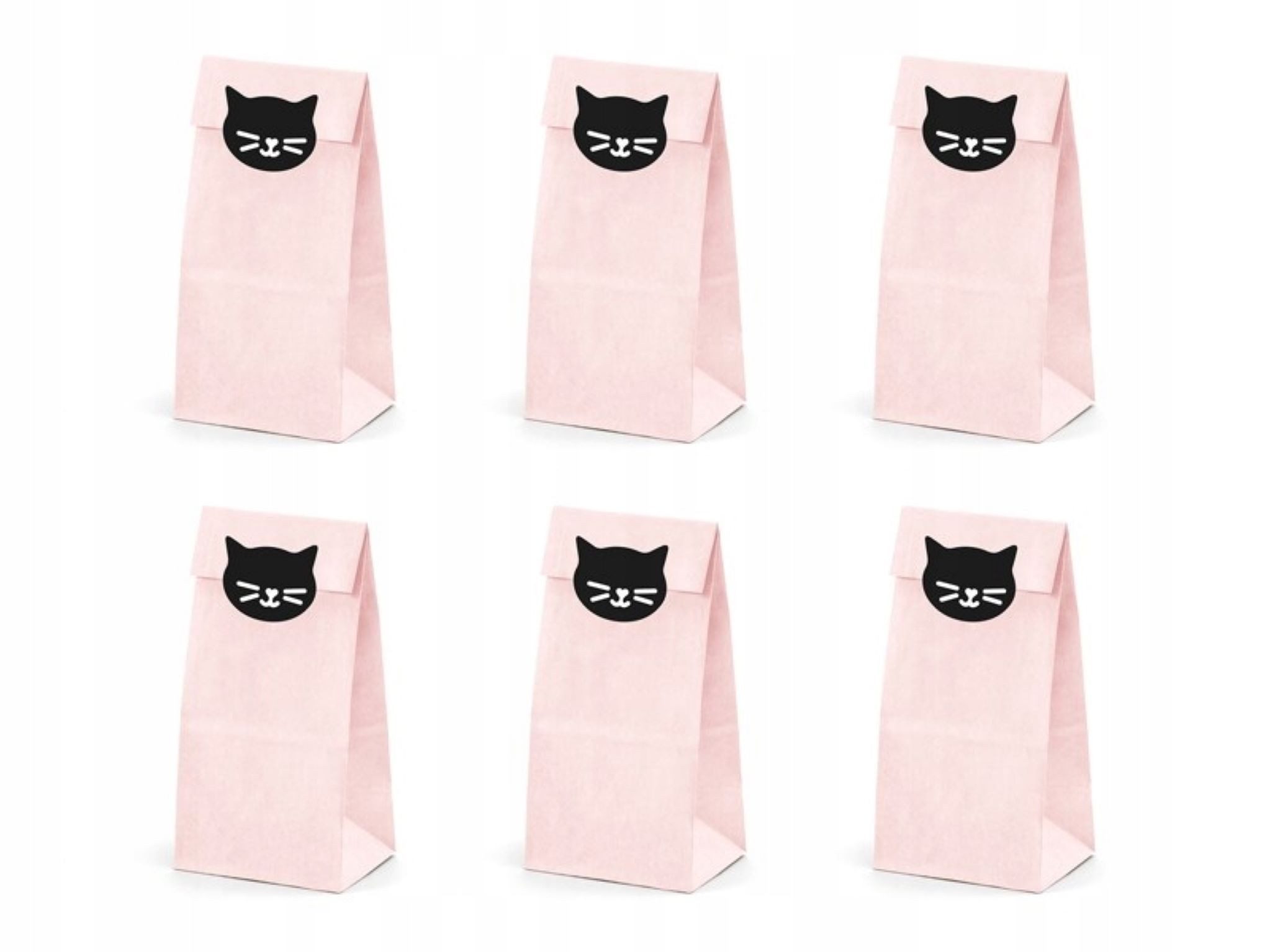 partydeco Geschenkpapier Süßigkeitentüten als Geschenke – 6 Stück mit niedlichen Aufklebern