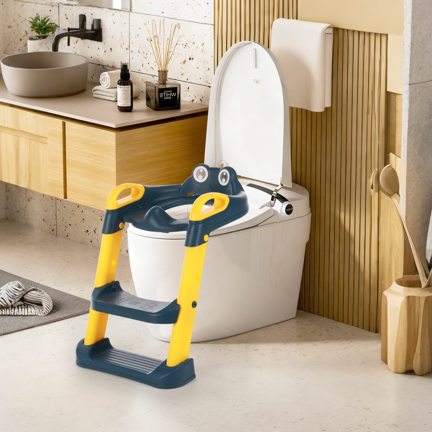 Kindsgut Töpfchen 3-in-1 Kindertöpfchen Grau - Töpfchen, Tritthocker & Toilettensitz In Einem Töpfchen Training 10 Monate Bis 8 Jahre