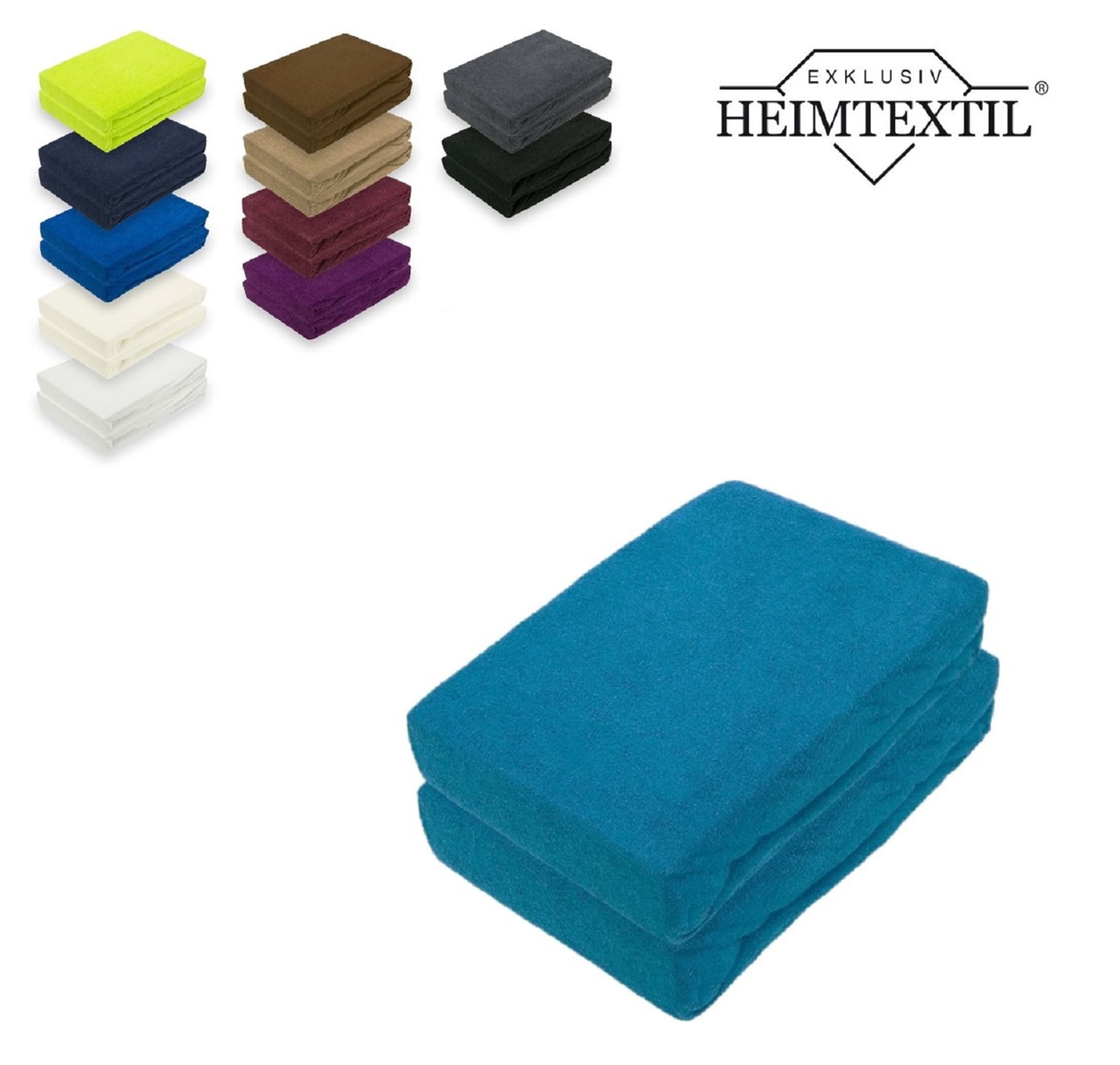 EXKLUSIV HEIMTEXTIL Spannbettlaken Doppelpack Marke Frottee Spannbettlaken, Frottee, Gummizug: rundum, (2 Stück), mit Rundumgummizug
