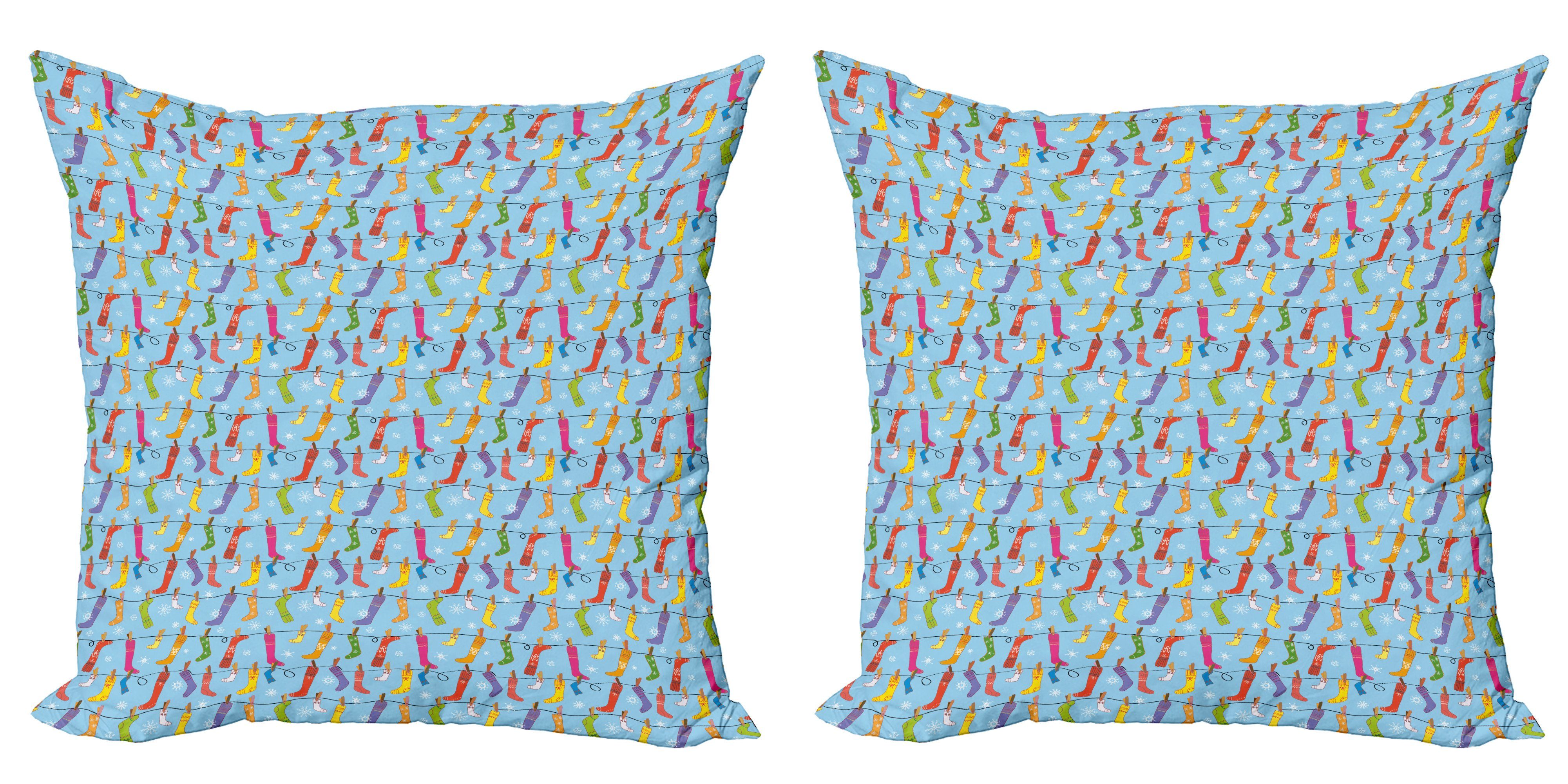 Socken (2 Abakuhaus Stück), am Aufwändige Seil Winter Kissenbezüge hängen Doppelseitiger Digitaldruck, Modern Accent